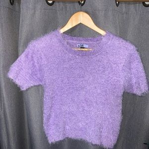 Purple fuzzy top